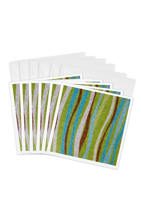 , Rythm in Teal, 6 Greeting Cards with Envelopes