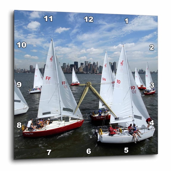 3drose, Sailing Teams from 12 Countries Board a Fleet of J24 to Race at the Dennis Conner Yacht Contest, 13x13 Wall Clock