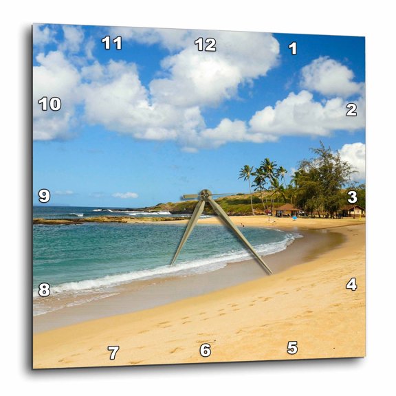 3drose, Salt Pond Beach, Park, Hanapepe, Kauai, Hawaii, 15x15 Wall Clock
