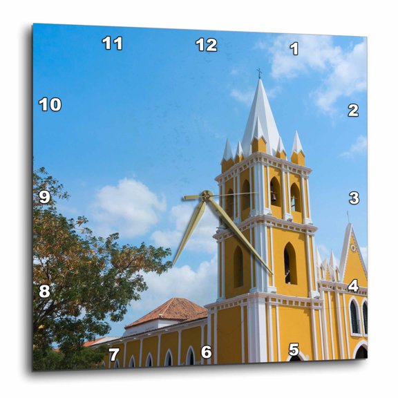 3drose, San Francisco Church in Coro, Falcon State, Venezuela, 15x15 Wall Clock