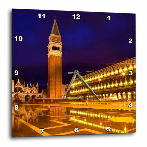 3drose, San Marcos Square, Venice, Italy - Eu16 Teg0375 - Terry Eggers, 13x13 Wall Clock