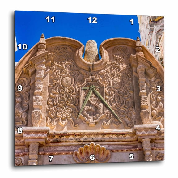 3drose, San Xavier Del Bac Mission, Tucson, Arizona. Founded 1692., 15x15 Wall Clock
