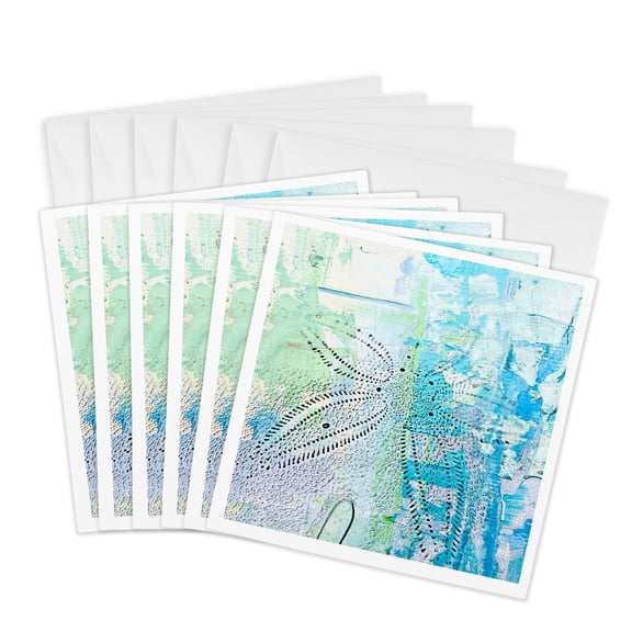 3drose, Sand Dollar in the Sand, 6 Greeting Cards with Envelopes