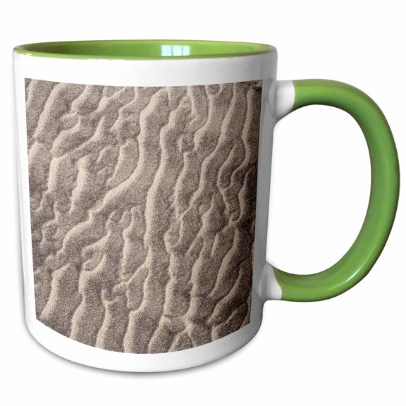 3drose, Sand Patterns. Cape May National Seashore., 11oz Two-tone Green Mug