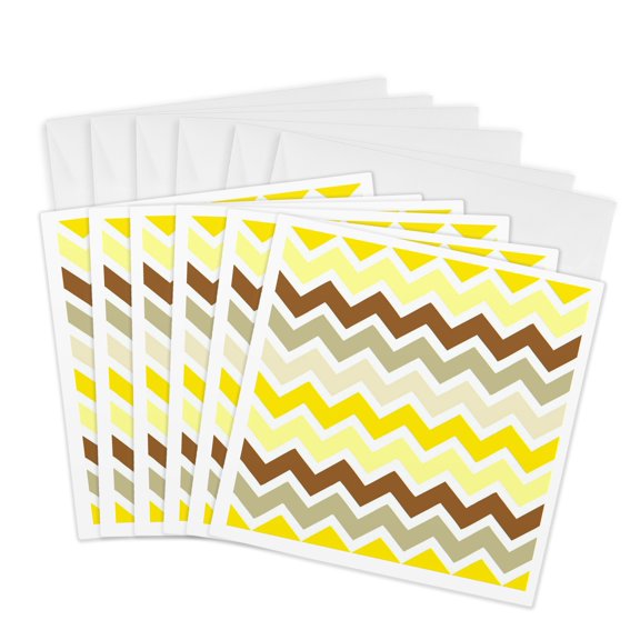 3drose, Sand and Sun Chevrons, 6 Greeting Cards with Envelopes