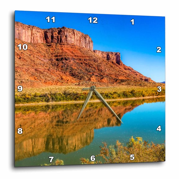 3drose, Sandy Beach River Access. Colorado River. Moab, Ut, 10x10 Wall Clock