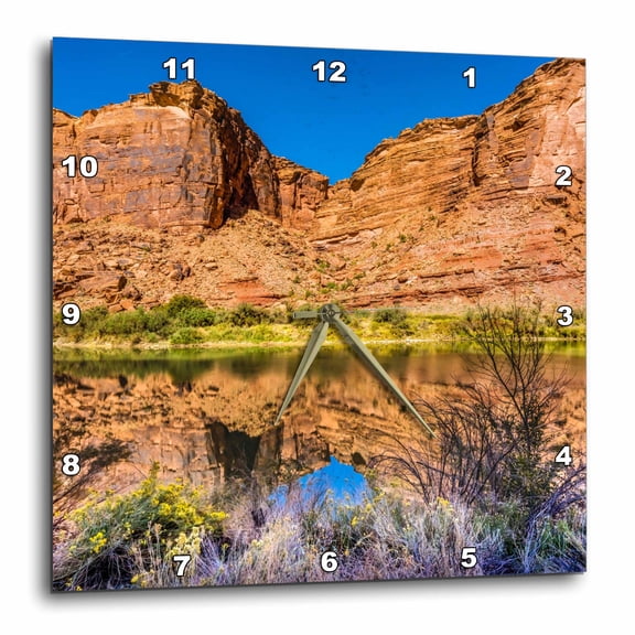 3drose, Sandy Beach River Access. Colorado River. Moab, Utah, 15x15 Wall Clock