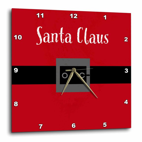 3drose, Santa Clause, 10x10 Wall Clock