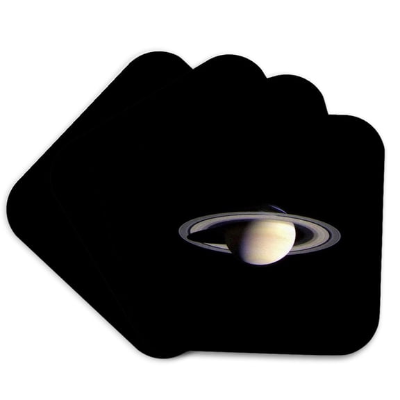 3drose, Saturn with Rings in Space, Set of 4 Coasters - Soft