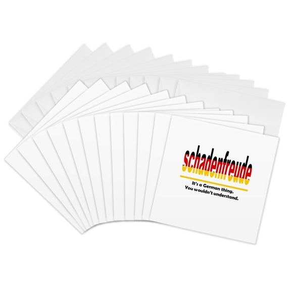 3drose, Schadenfreud - Its a German Thing. You Wouldnt Understand., 12 Greeting Cards with Envelopes