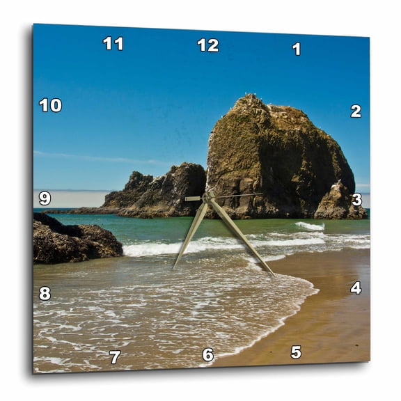 3drose, Sea Stacks, Low Tide, Oceanside, Oregon, Usa, 13x13 Wall Clock