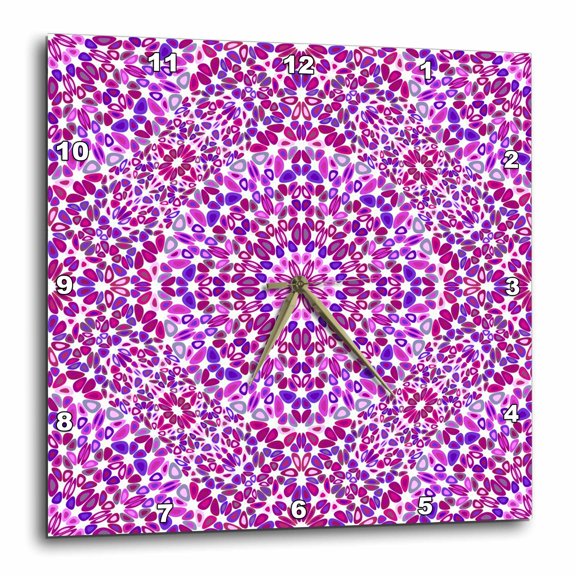 3drose, Seamless Abstract Bohemian Mandala Pattern Background Design, 10x10 Wall Clock