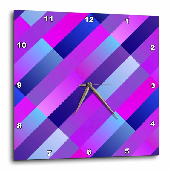 3drose, Seamless Abstract Diagonal Stripe Pattern Background Design, 15x15 Wall Clock