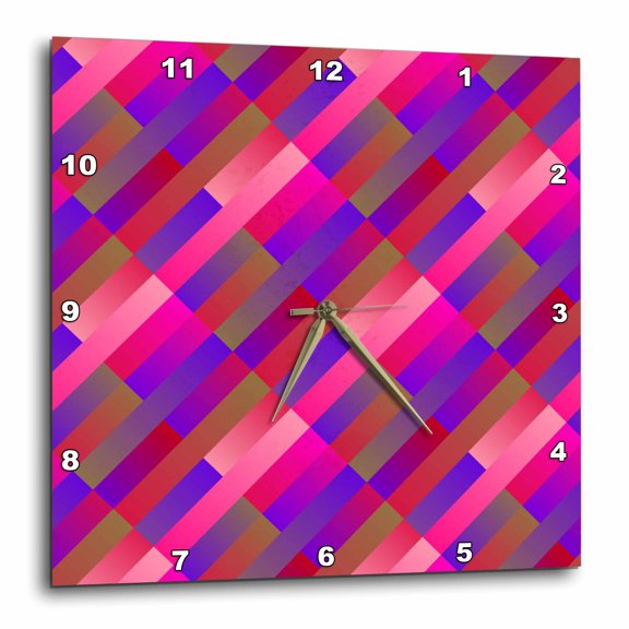 3drose, Seamless Abstract Geometrical Diagonal Stripe Pattern Background, 15x15 Wall Clock