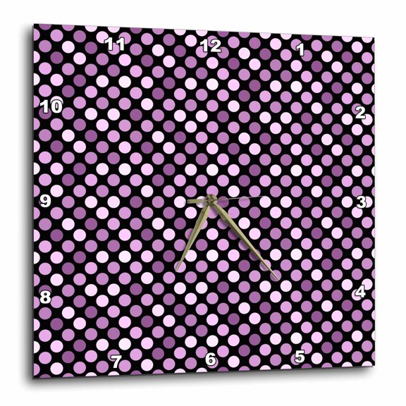 3drose, Seamless Circle Pattern Background - Abstract Purple Vector Design, 15x15 Wall Clock