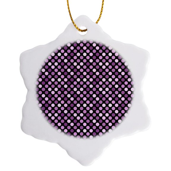 3drose, Seamless Circle Pattern Background - Abstract Purple Vector Design, 3 inch Snowflake Porcelain Ornament