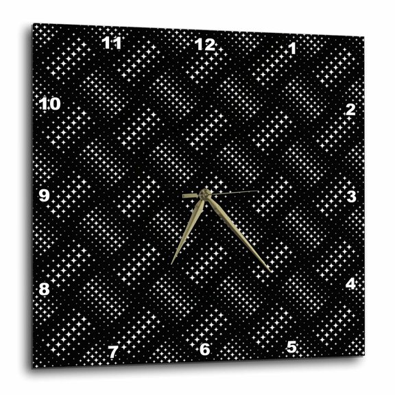 3drose, Seamless Curved Star Pattern Background - Abstract Vector Graphic, 15x15 Wall Clock