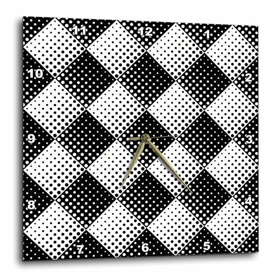 3drose, Seamless Dot Pattern Background Design - Abstract Vector Graphic, 10x10 Wall Clock