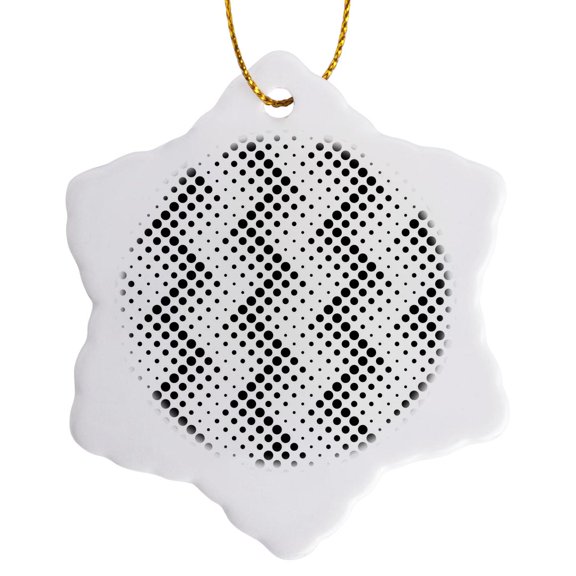 3drose, Seamless Dot Pattern Background Design - Abstract Vector Graphic, 3 inch Snowflake Porcelain Ornament