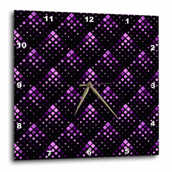 3drose, Seamless Square Pattern Background - Abstract Vector Design, 10x10 Wall Clock