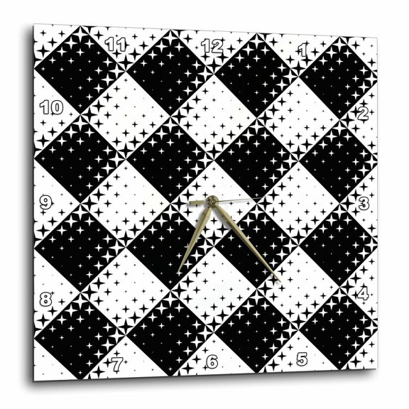 3drose, Seamless Star Pattern Background - Abstract Geometrical Vector Design, 13x13 Wall Clock