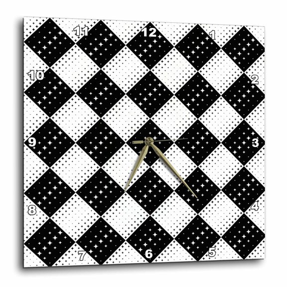 3drose, Seamless Star Pattern Background - Abstract Vector Design, 10x10 Wall Clock