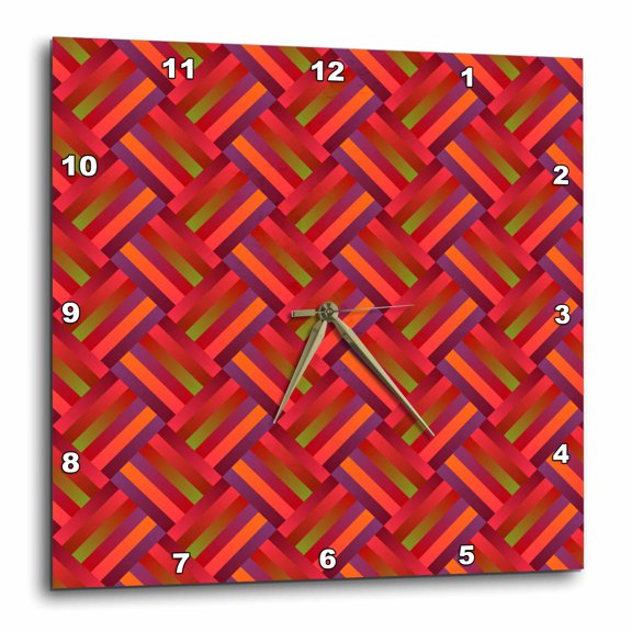 3drose, Seamless Zig-zag Stripe Pattern Background - Abstract Vector Design, 10x10 Wall Clock
