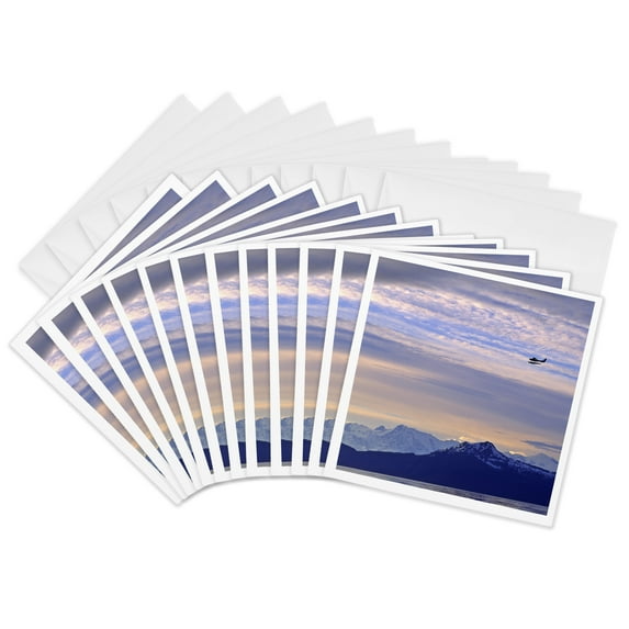 3drose, Seaplane, Airplane, Inside Passage, Alaska - Us02 Dpb0017 - Douglas Peebles, 12 Greeting Cards with Envelopes