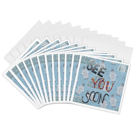 3drose, See You Soon Save the Date Remembrance Art, 12 Greeting Cards with Envelopes