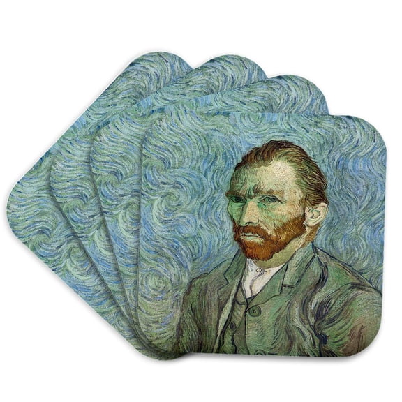 3drose, Self-portrait by Vincent Van Gogh, Set of 4 Coasters - Soft