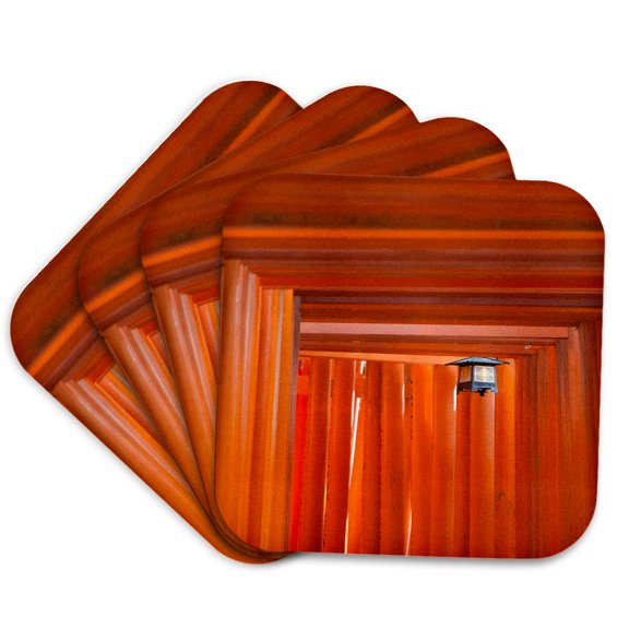 3drose, Senbon Torii in Fushimi Inari Shrine, Kyoto, Japan, Set of 4 Coasters - Soft
