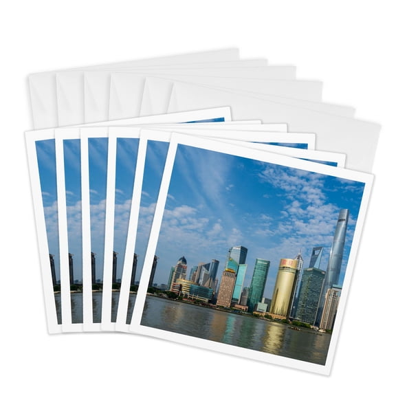 3drose, Shanghai, China, 6 Greeting Cards with Envelopes