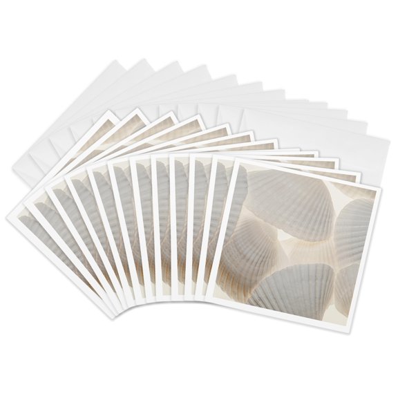 3drose, Shells with Light, 12 Greeting Cards with Envelopes