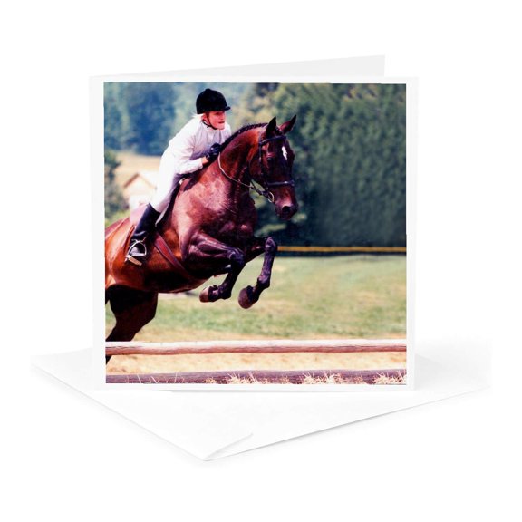 3drose, Show Jumper, 1 Greeting Card with Envelope