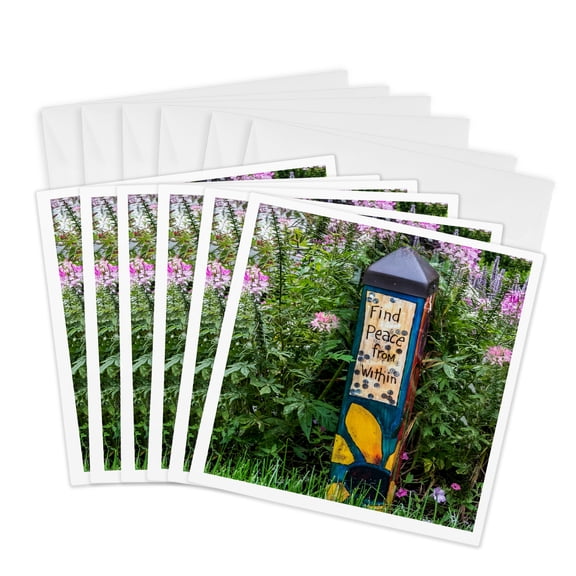 3drose, Sign on Yard, 6 Greeting Cards with Envelopes