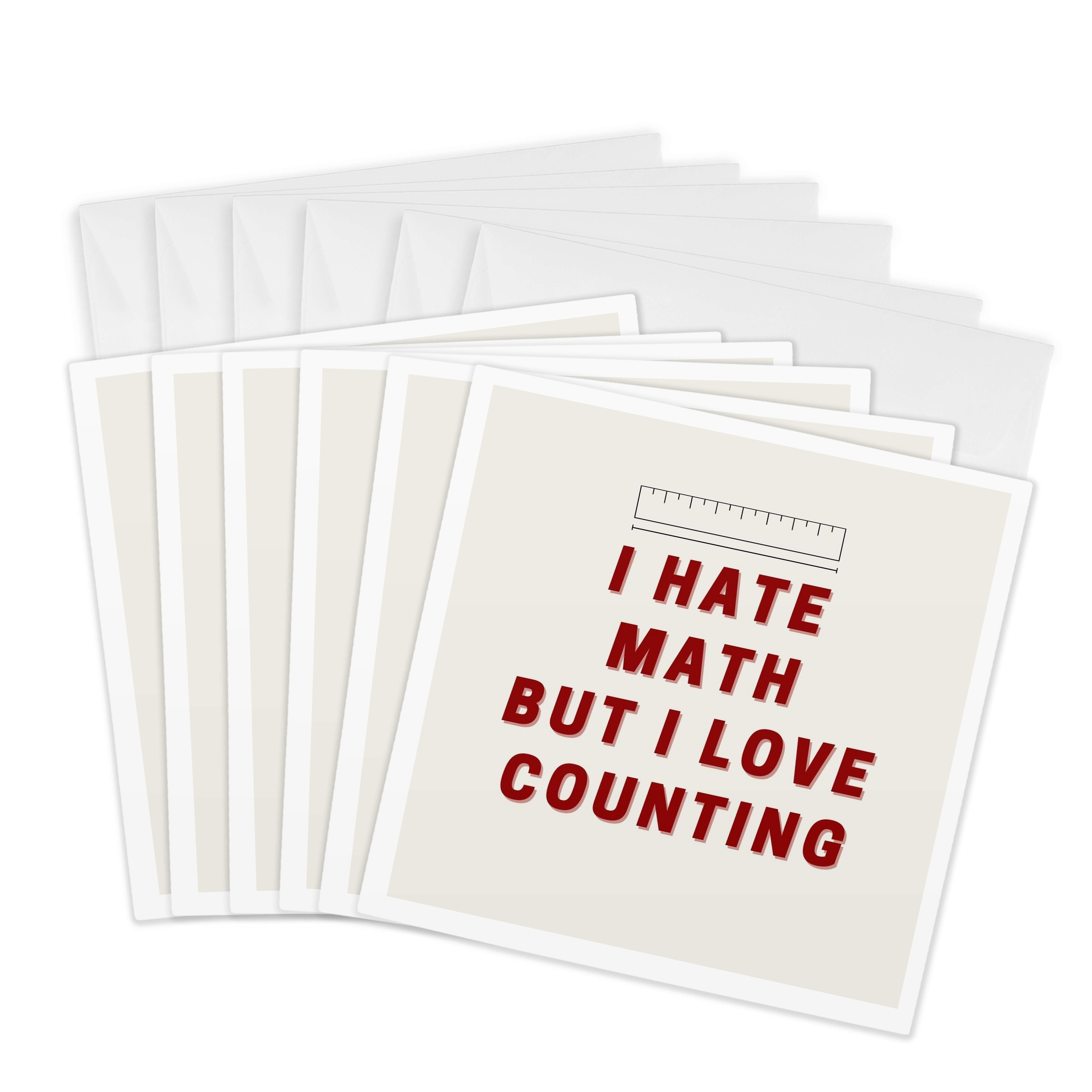 3drose, Simple Text of I Hate Math but I Love Counting, 6 Greeting ...