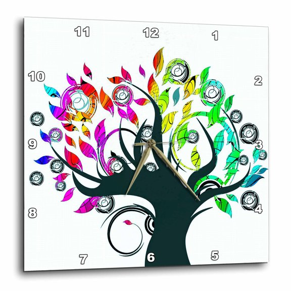 3drose, Sixties Psychedelic Tree, 15x15 Wall Clock