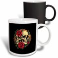 3drose, Skull Faces with Red Roses, 11oz Magic Transforming Mug ...