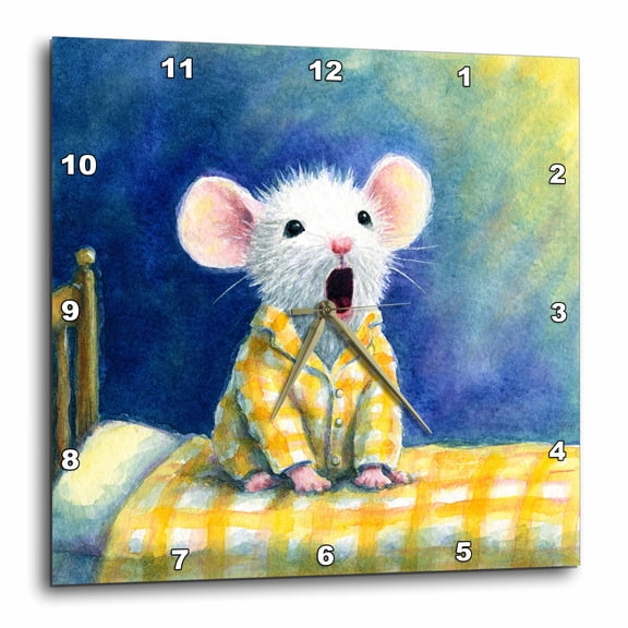 3drose, Sleepy Mouse, 15x15 Wall Clock