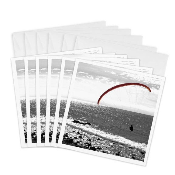 3drose, Soaring over the Ocean, 6 Greeting Cards with Envelopes