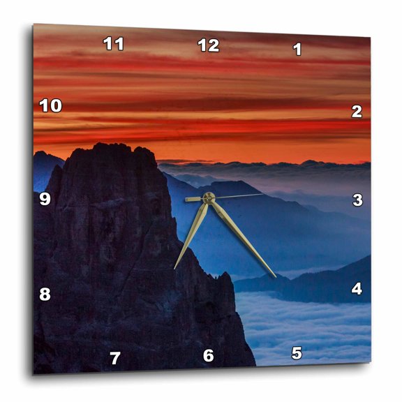 3drose, South Tyrolean Dolomites, Italy, 10x10 Wall Clock