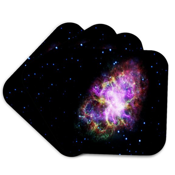 3drose, Space Theme Colorful Sky Science, Set of 4 Coasters - Cork