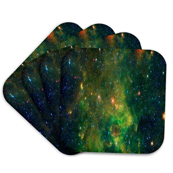 3drose, Space Universe Galaxy Science, Set of 4 Coasters - Soft