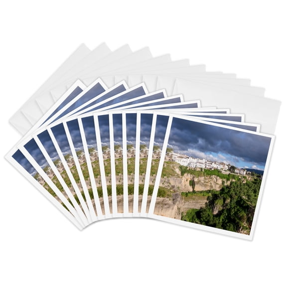 3drose, Spain, Andalusia, Ronda., 12 Greeting Cards with Envelopes