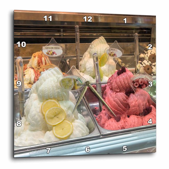 3drose, Spain, Barcelona, Gelato, 10x10 Wall Clock