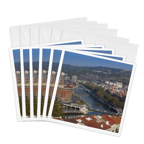 3drose, Spain, Bilbao, Parque Etxebarria Park - Eu27 Wbi1209 - Walter Bibikow, 6 Greeting Cards with Envelopes
