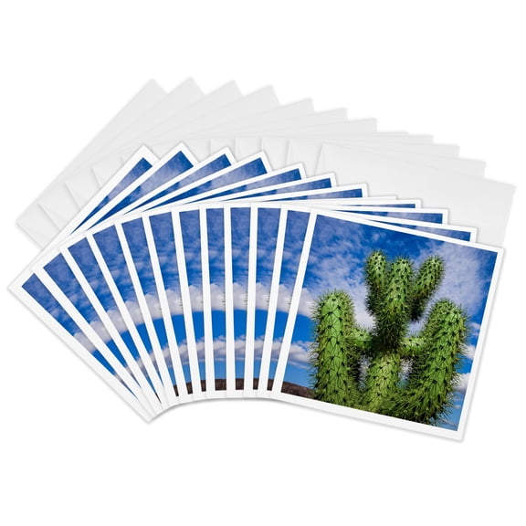 3drose, Spain, Canary Islands, Cactus, 12 Greeting Cards with Envelopes