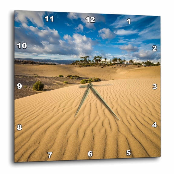 3drose, Spain, Canary Islands, Gran Canaria Island, Maspalomas Dunes Np., 15x15 Wall Clock