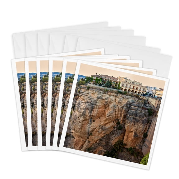 3drose, Spain, Ronda, 6 Greeting Cards with Envelopes