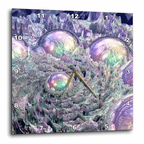 3drose, Spectral Universe Reflective Silver Space Scene with Swirling Universe and Planets, 15x15 Wall Clock